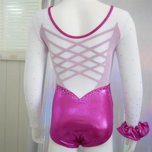 <span class=keywords><strong>Justaucorps</strong></span> métallisé à manches longues pour femmes vêtements de danse vêtements de Performance <span class=keywords><strong>justaucorps</strong></span> combinaison de gymnastique - Product Image 4