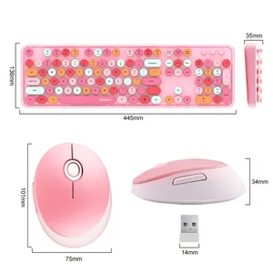 Mofii Sweet Wireless Keyboard Mouse Office Set Punk Detachable Keycap Colorful Waterproof Multimedia Keyboard and Mouse Combo