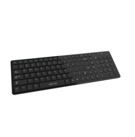 Clavier à membrane sans fil AIKUN 2.4G pour bureau et domicile - Interrupteurs en caoutchouc - Touches multimédias - Emplacement pour clé USB - 2 piles AAA