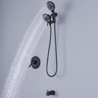 Vanne d'équilibre de pression en or brossé robinet mitigeur de douche dissimulé salle de bain eau chaude froide murale 3 Modes ensemble de douche