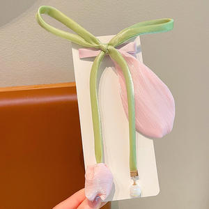 Conception douce grand nœud épingle à <span class=keywords><strong>cheveux</strong></span> tulipe fleur printemps pinces à <span class=keywords><strong>cheveux</strong></span> mode filles queue de cheval demi-cravate <span class=keywords><strong>barrette</strong></span> à <span class=keywords><strong>cheveux</strong></span> - Product Image 6