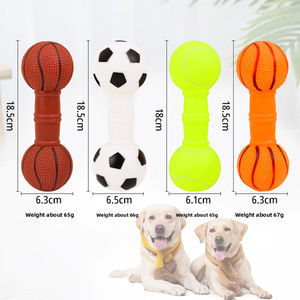 Squeaky Cartoon Dog Toys TPR Goma Chew Mancuerna Bola Sonido de ladridos fuertes Masticador agresivo Juego diario interactivo - Product Image 3