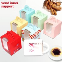 Emballages alimentaires portables individuels avec fenêtre, boîtes carrées en carton blanc pour cupcakes, mousses, confitures et poudings, boîtes de pâtisserie