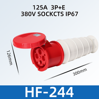 Connecteurs de prise industrielle HFE 380V/400V/415V 4 pôles 125A 3P+E 4P 4 broches à contact en cuivre, boîtier en nylon IP67, montage en surface