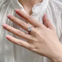 Bague Minimaliste en Argent Sterling 925 Plaqué Or 18K avec Moissanite MuShan, Bijoux de Luxe Brevetés MST pour Amie