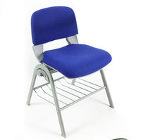 Chaise de formation empilable en acier rembourrée en tissu avec revêtement en poudre pour bureau, école, conférence, séminaire, événement