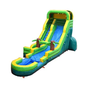 palm tree screamer inflatable water slide inflatable wet dry slide with detachable pool