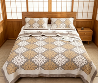Jeté de lit jacquard en chanvre quatre saisons 230*250 - Design confortable 'Pluie de Ponts Anciens'