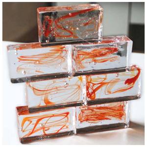 Ladrillos de bloques de vidrio de Color ámbar Soul para columna de partición montada en la pared podría proveedores de bloques de ladrillos de vidrio de construcción de fusión en caliente sólida - Product Image 5