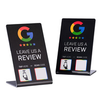 Support de table NFC en acrylique PVC personnalisé pour menu de restaurant, avis Google NFC