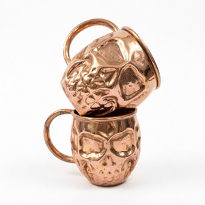 Taza de Cobre Martillado con Diseño de Calavera, Gran Capacidad, con Asa, para el Hogar, Comedor, Camping, Viajes al Aire Libre - Product Image 1