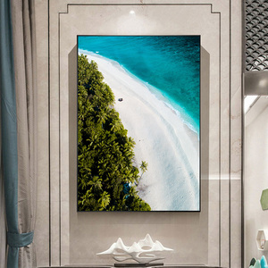 Cuadro de arte sobre lienzo con vista de la bahía y la playa, cartel escandinavo, decoración nórdica, Impresión de paisaje de pared - Product Image 5