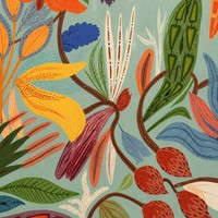 Peinture à l'huile carrée florale tropicale sur toile, faite à la main, style vintage botanique, vente en gros, encadrée, prête à accrocher, tableaux et arts muraux