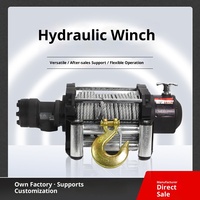 Treuil hydraulique robuste avec câble métallique de 9,3 mm pour le sauvetage de remorques et le remorquage d'excavatrices