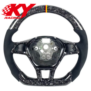 Volant en fibre de carbone forgé personnalisé pour Volkswagen MK7 TSI MK7.5 MK6 MK8 GTI Polo GTS R Golf 7 GTD Tiguan Scirocco Jetta - Product Image 1