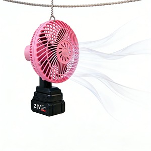 Ventilateur portable à batterie 21V DC, moteur 1200mA 2000mA, longue autonomie, utilisation en extérieur, camping, bureau - Product Image 4