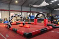 WINSUN Petit circuit de course gonflable d'intérieur, parcours d'obstacles gonflable pour adultes, circuit de course gonflable d'extérieur pour enfants