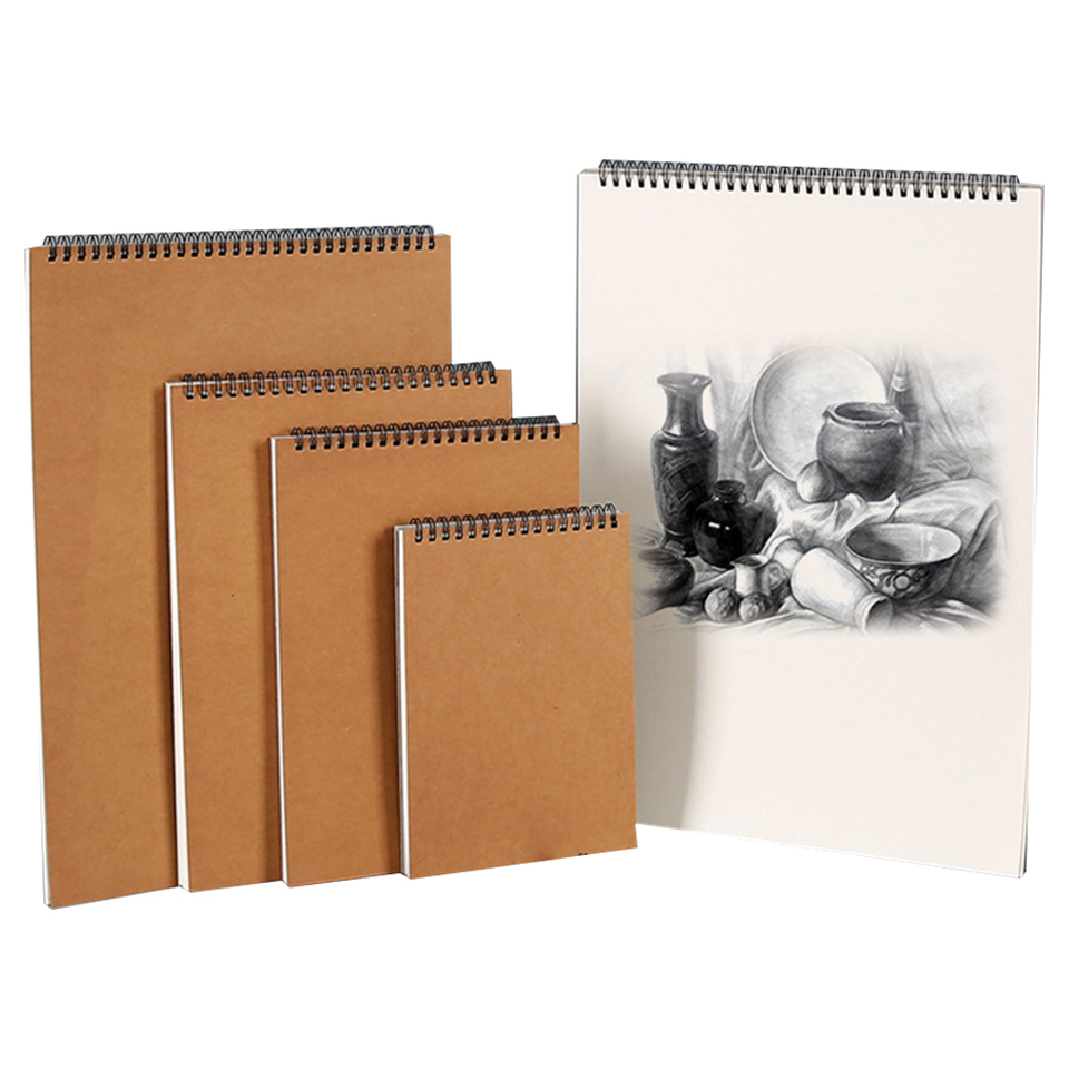 Wholesale A3 A4 Hardcover Sketchbook Thick Paper Cheap Kraft Paper Sketch Pads For Drawing Kids