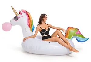 Flotador de piscina inflable de unicornio de nuevo diseño, flotador divertido para montar, juguete de playa de verano, flotador de fiesta en la piscina para adultos y niños