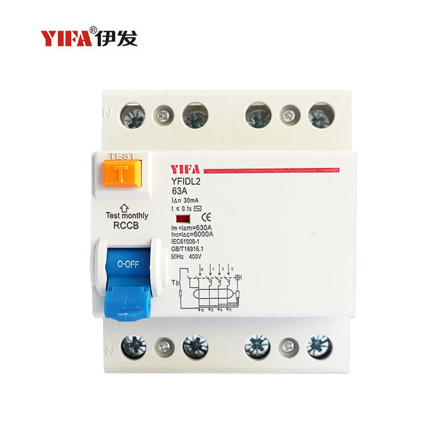 Residual Current Operated RCCB Circuit Breaker 63A 2-Pole with Overcurrent Protection for Electronic Equipment and Household Use