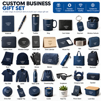 Ensemble cadeau d'entreprise personnalisé avec logo du fabricant, kit de bureau professionnel, gobelet isotherme, carnet en cuir, stylo métallique, porte-clés, batterie externe