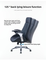 Chaise de bureau exécutive ergonomique en cuir de luxe moderne avec siège rotatif, hauteur réglable, structure en aluminium, design confortable