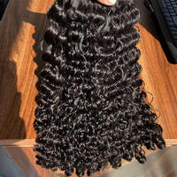 Extensions de cheveux humains vierges Remy ondulés profonds de Birmanie, noir naturel, double trame, trame machine, 100g