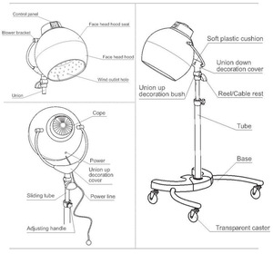 Secador de Pelo de Pared para Salón de Belleza y Barbería, Dispositivo Profesional para el Cuidado del Cabello con Brazo Ajustable y Cuerpo de Plástico - Product Image 2