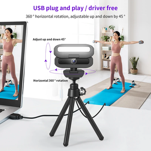 Portable Streaming with Adjustable <strong>Stand</strong> Auto Focus 4K UHD Built-in Fill Light <strong>Webcam</strong> for Video Conference Live Streaming - Product Image 6