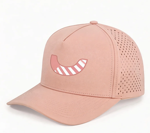 OEM Wholesale Custom 5 Panel Unisex Polyester Baseball Cap Laser Cut Hole High Performance Sport Golf Hats - Product Image 5