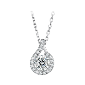 Moissanite Diamond Necklace for Women Fashionable 925 Silver Water Drop Chain Engagement Wedding Jewelry - Product Image 3