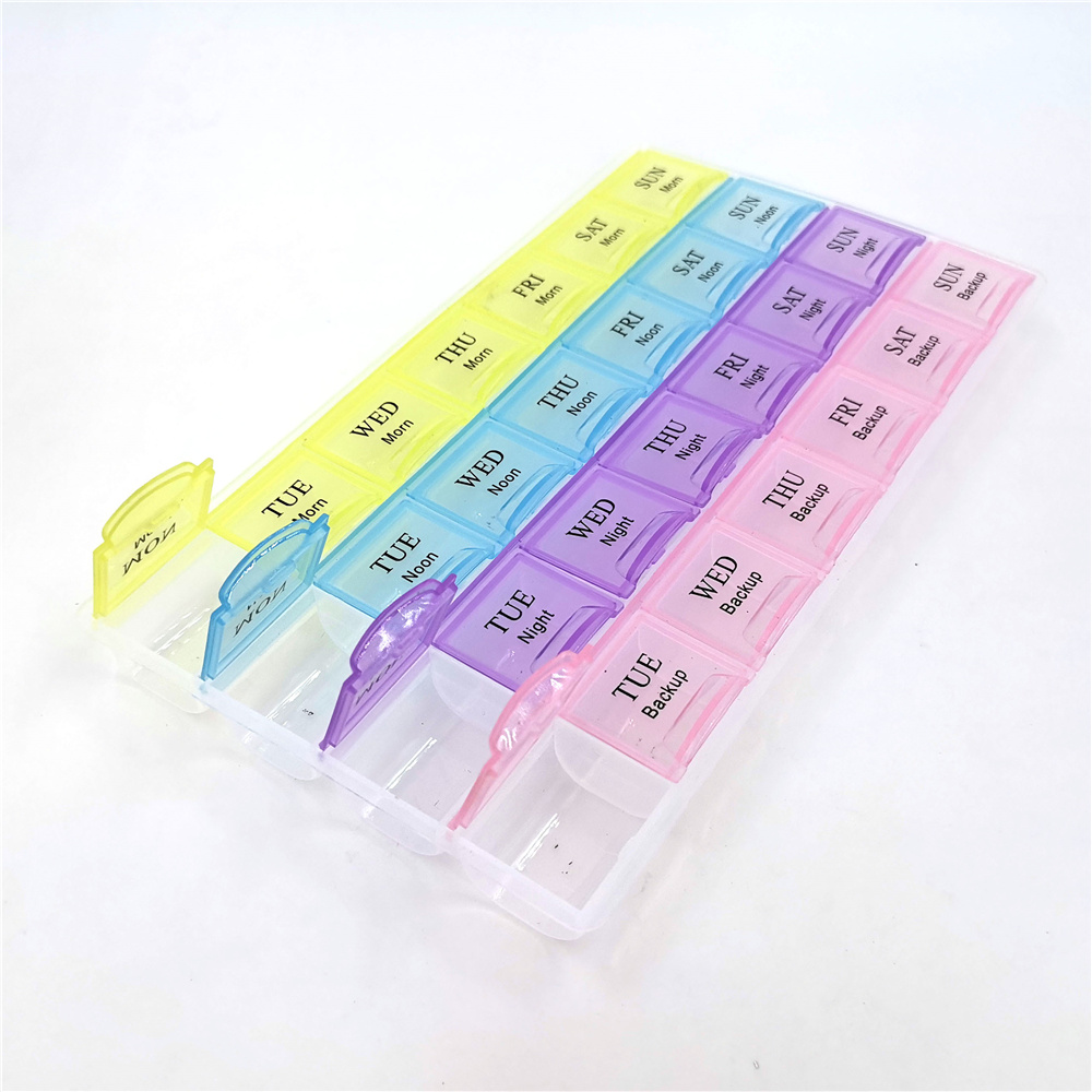 1PCS 4 Row 28 Square Weekly 7 Days Tablet Pill Box Holder Medicine Storage Organizer Container Case