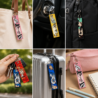 Porte-clés personnalisé en tissu tissé avec logo, porte-clés par sublimation, porte-clés brodé anime