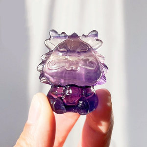 Di lusso intaglio drago pietra preziosa naturale pietre curative cristalli intaglio arcobaleno Fluorite cartone animato per regalo ricordo - Product Image 6