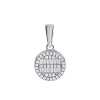 Bijoux de haute qualité 2024 Lec Out 5A Zircon Diamant Argent Sterling 925 Micro Pavé Pendentif rond pour homme