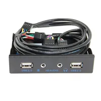 9핀 USB 2.0 허브 마이크 이어폰 어댑터 전면 패널 플로피 디스크 FDD 디스크 드라이브 HD 오디오 마더보드 컨버터