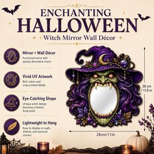 <span class=keywords><strong>Miroir</strong></span> en bois sorcière Halloween 2026, best-seller - Décoration murale gothique vintage sombre pour toile de fond de fête et accent décoratif pour la <span class=keywords><strong>maison</strong></span> - Product Image 4