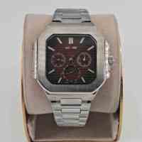 Montres mécaniques pour hommes de haute qualité, boîtier et bracelet en acier inoxydable argenté, montre haut de gamme avec affichage de la date et du mois, cadran lumineux