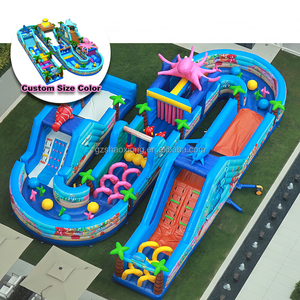 El Parque de Obstáculos Inflable Más Grande de 18x11m, Parque Temático Inflable con Temática Oceánica para Niños, Juegos de Desafío, Túnel de Obstáculos de Juegos Suaves - Product Image 1