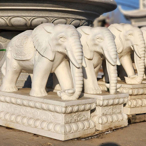 Tongmei hiện đại freestanding tùy chỉnh kích thước kỷ niệm nghệ thuật Zoo lối vào điêu khắc lớn đá cẩm thạch voi tượng - Product Image 6