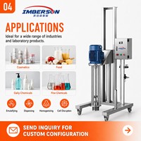 Homogénéisateur de laboratoire mobile à levage par engrenages, mélangeur à cisaillement élevé pour produits chimiques quotidiens, avec moteur AC et aspiration sous vide