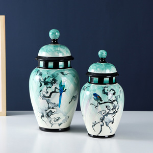 Florero de cerámica con diseño de flores Y PÁJAROS PARA EL HOGAR, jarrón de porcelana para manualidades, estilo <span class=keywords><strong>Palacio</strong></span> <span class=keywords><strong>chino</strong></span> - Product Image 2