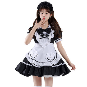 Costume de <span class=keywords><strong>cosplay</strong></span> d'anime japonais, robe tablier, robes lolita, vêtements, costume de café - Product Image 3