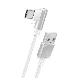 L em forma de cabo de jogo USB-C, cabo de cotovelo de 90 graus para huawei p30 xiaomi 9pro