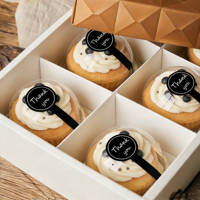 Autocollants personnalisés faits à la main - Étiquettes d'emballage autocollantes en papier pour pots de pudding, boîtes à gâteaux et décoration de pâtisserie