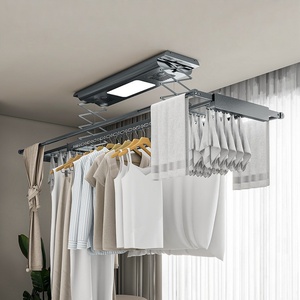 Balcony intelligent LED lighting automatic telescopic lifting household electric <b>drying</b> <b>rack</b> - Product Image 2