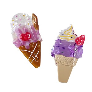 กิ๊บติดผมรูปสัตว์น่ารัก ดีไซน์เฉพาะของ YIYI ประดับพู่อะซิเตท ตกแต่งด้วยไอศกรีม คุณภาพสูง ขายดี เหมาะสำหรับทุกเพศทุกวัย - Product Image 5