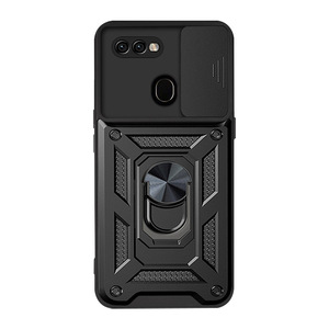 Shun Jia TPU PC armatura antiurto <span class=keywords><strong>custodia</strong></span> per telefono cellulare per <span class=keywords><strong>OPPO</strong></span> A5S include Push Window anello di ricarica magnetico porta telefono impugnatura - Product Image 1