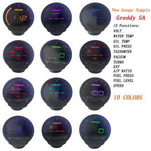 10 couleurs Greddi Sirius OBD2 LCD Racing-Gauge Turbo Speed Volts Température eau et huile Pression RPM Rapport A/F Carburant Pas de contrôleur requis - Product Image 1