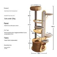 Arbre à chat en bois massif créatif, minimaliste, gain de place, une seule pièce, pour grimper, lit pour chat, utilisation domestique.